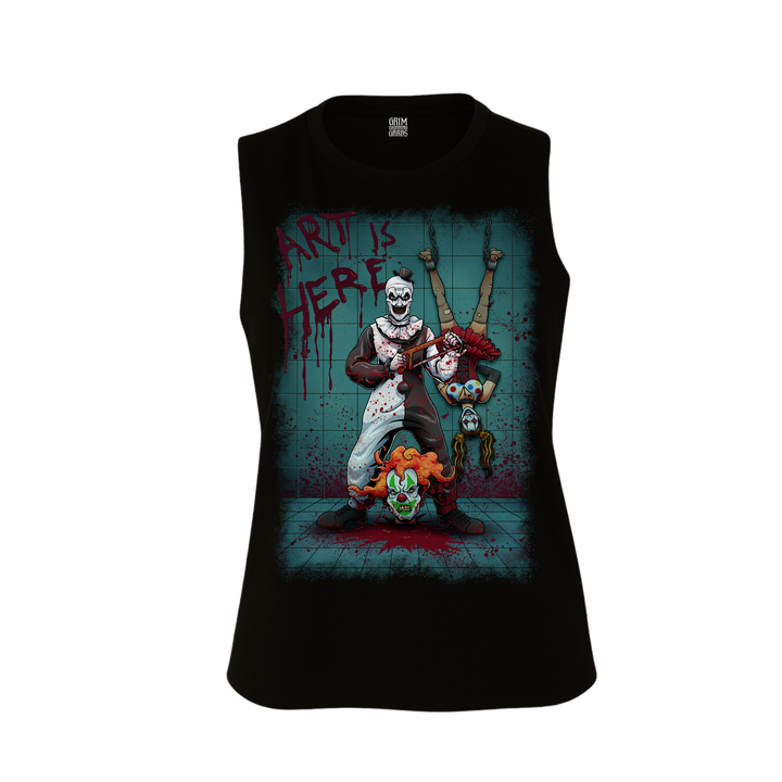 ART IS HERE WOMEN'S CROPPED RACERBACK