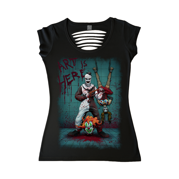 ART IS HERE WOMEN'S CUT BACK T-SHIRT