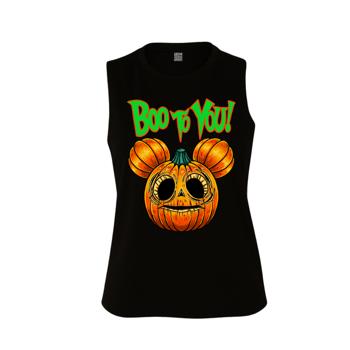 BOO TO YOU! WOMEN'S CROPPED RACERBACK