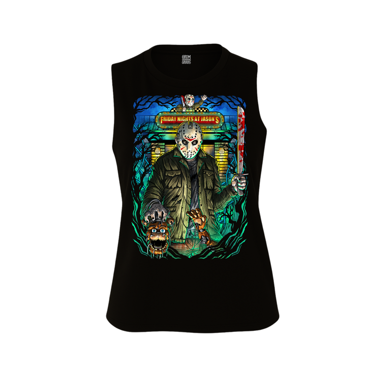 FREDDY FAZBEAR VS JASON WOMEN'S CROPPED RACERBACK
