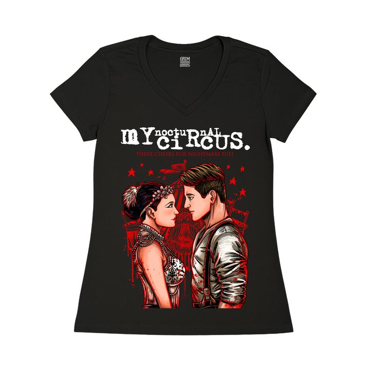 MY NOCTURNAL CIRCUS - THREE CHEERS FOR NIGHTMARES WOMEN'S V-NECK T-SHIRT