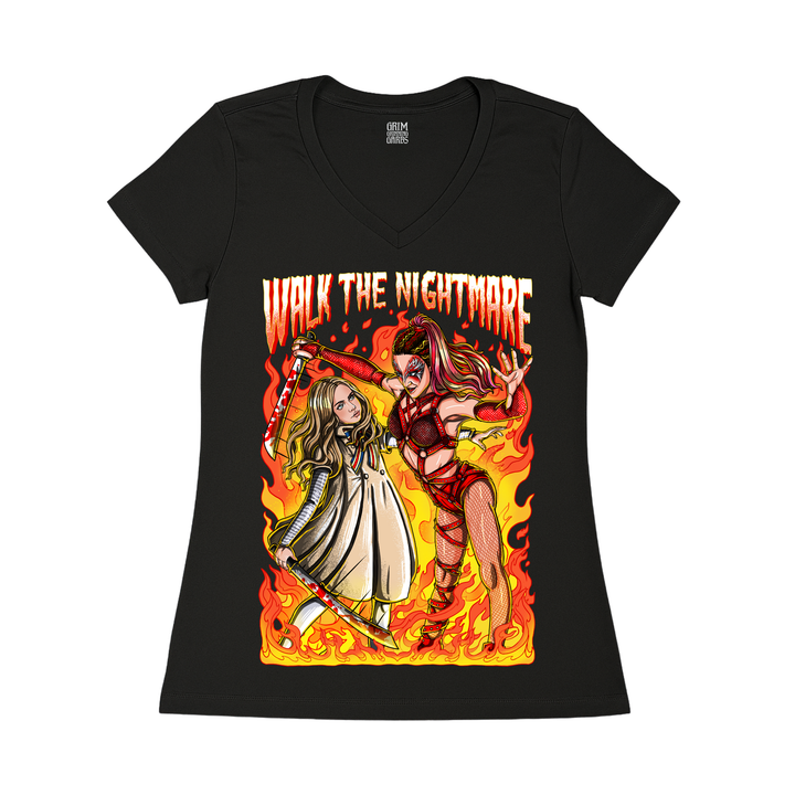 WALK THE NIGHTMARE WOMEN'S V-NECK T-SHIRT