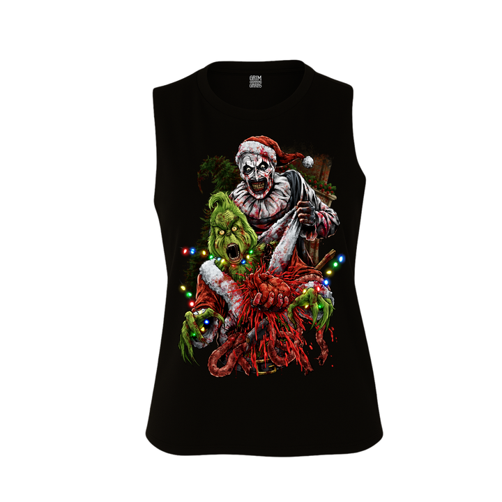 YOU'RE A MEAN ONE MR. ART WOMEN'S CROPPED RACERBACK